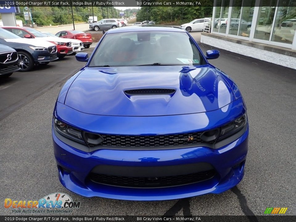 2019 Dodge Charger R/T Scat Pack Indigo Blue / Ruby Red/Black Photo #9