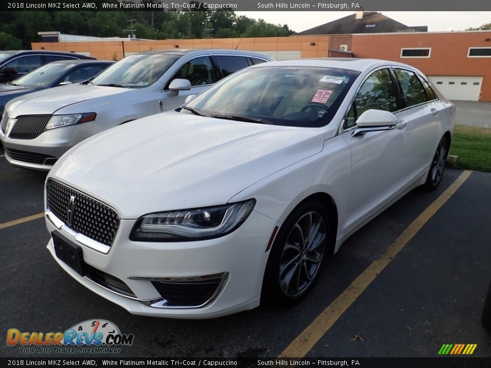 2018 Lincoln MKZ Select AWD White Platinum Metallic Tri-Coat / Cappuccino Photo #1