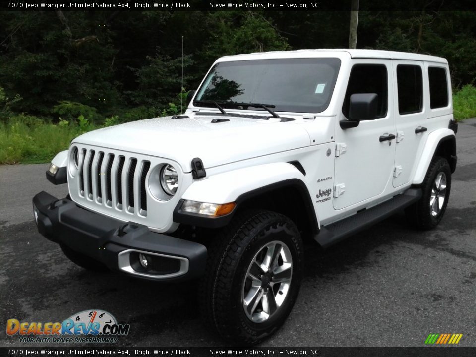 2020 Jeep Wrangler Unlimited Sahara 4x4 Bright White / Black Photo #2