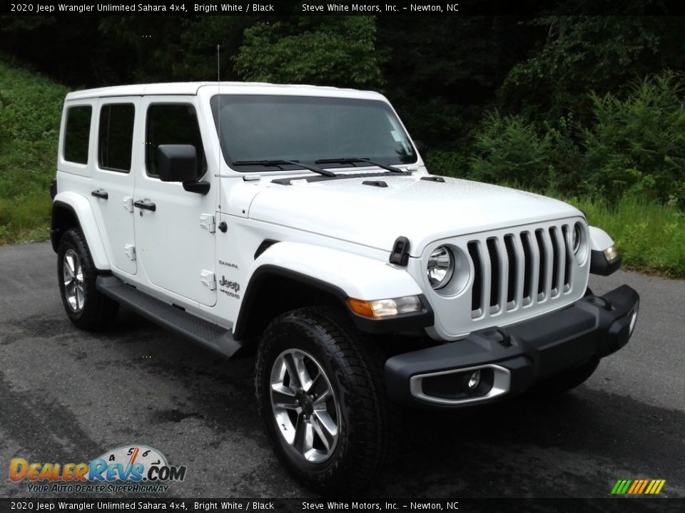 2020 Jeep Wrangler Unlimited Sahara 4x4 Bright White / Black Photo #4