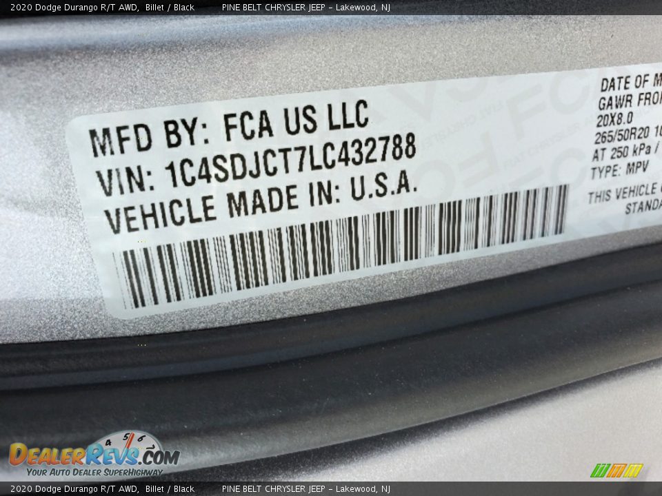 2020 Dodge Durango R/T AWD Billet / Black Photo #14