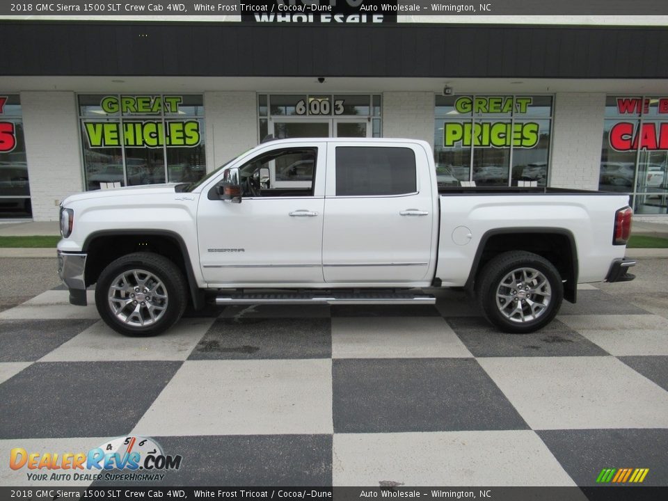 2018 GMC Sierra 1500 SLT Crew Cab 4WD White Frost Tricoat / Cocoa/­Dune Photo #1