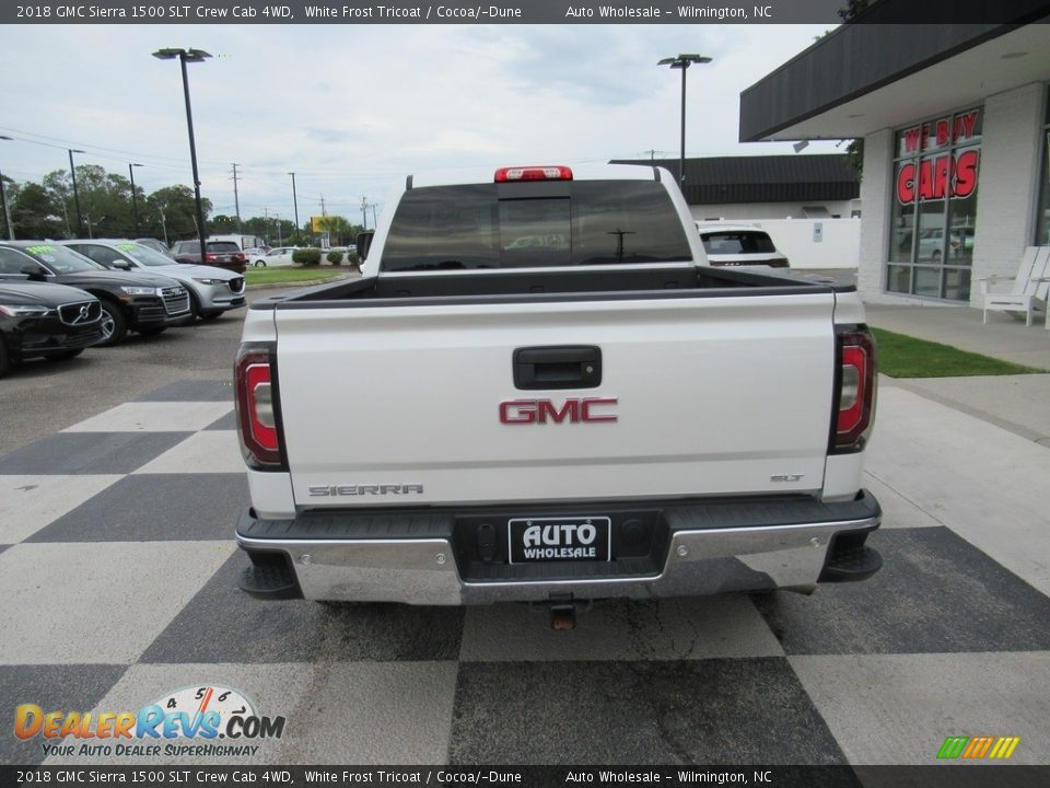 2018 GMC Sierra 1500 SLT Crew Cab 4WD White Frost Tricoat / Cocoa/­Dune Photo #4