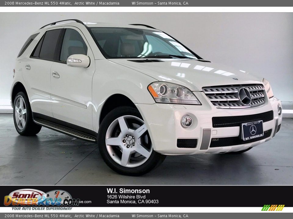 2008 Mercedes-Benz ML 550 4Matic Arctic White / Macadamia Photo #1