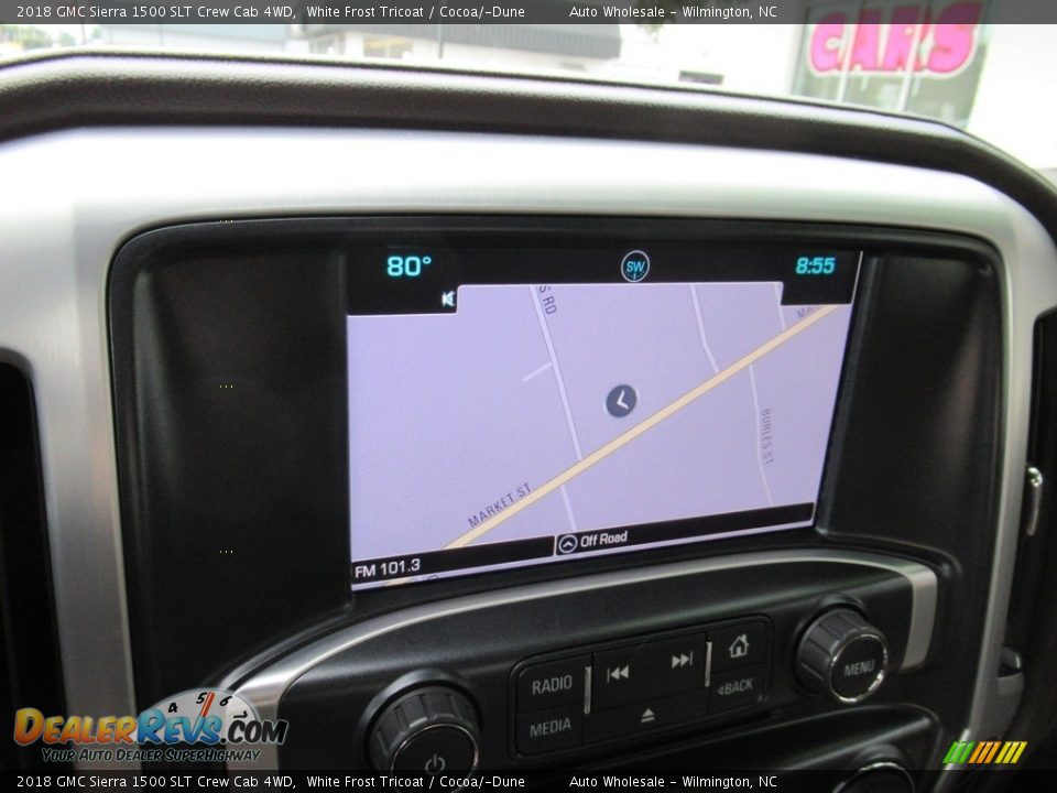 2018 GMC Sierra 1500 SLT Crew Cab 4WD White Frost Tricoat / Cocoa/­Dune Photo #17