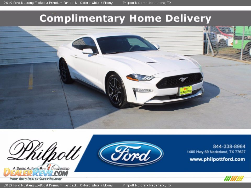 2019 Ford Mustang EcoBoost Premium Fastback Oxford White / Ebony Photo #1