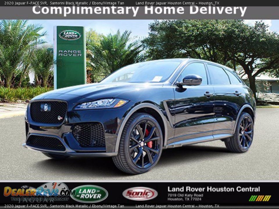 2020 Jaguar F-PACE SVR Santorini Black Metallic / Ebony/Vintage Tan Photo #1