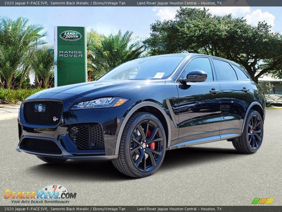 2020 Jaguar F-PACE SVR Santorini Black Metallic / Ebony/Vintage Tan Photo #2
