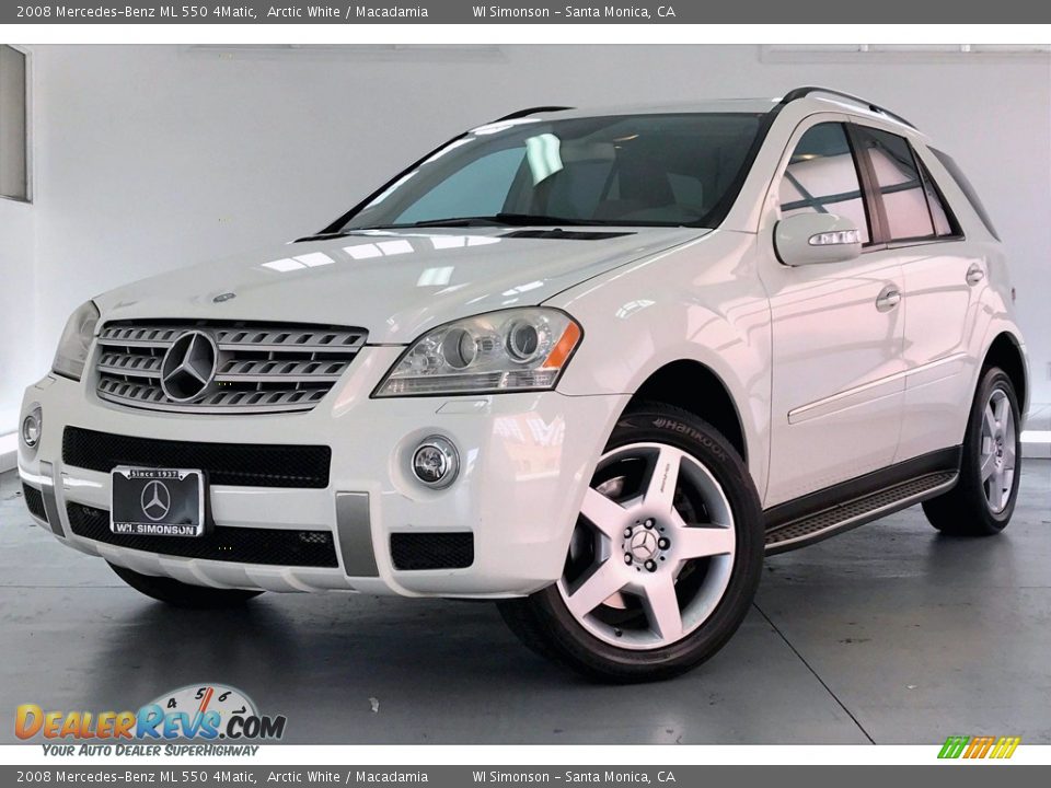 2008 Mercedes-Benz ML 550 4Matic Arctic White / Macadamia Photo #12