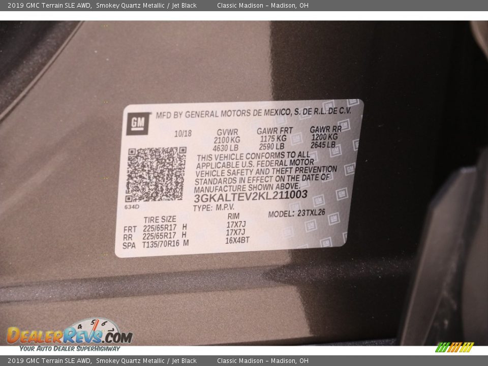 2019 GMC Terrain SLE AWD Smokey Quartz Metallic / Jet Black Photo #18
