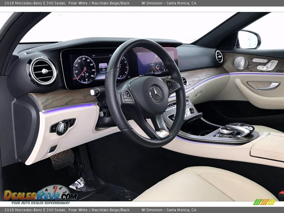 2018 Mercedes-Benz E 300 Sedan Polar White / Macchiato Beige/Black Photo #22