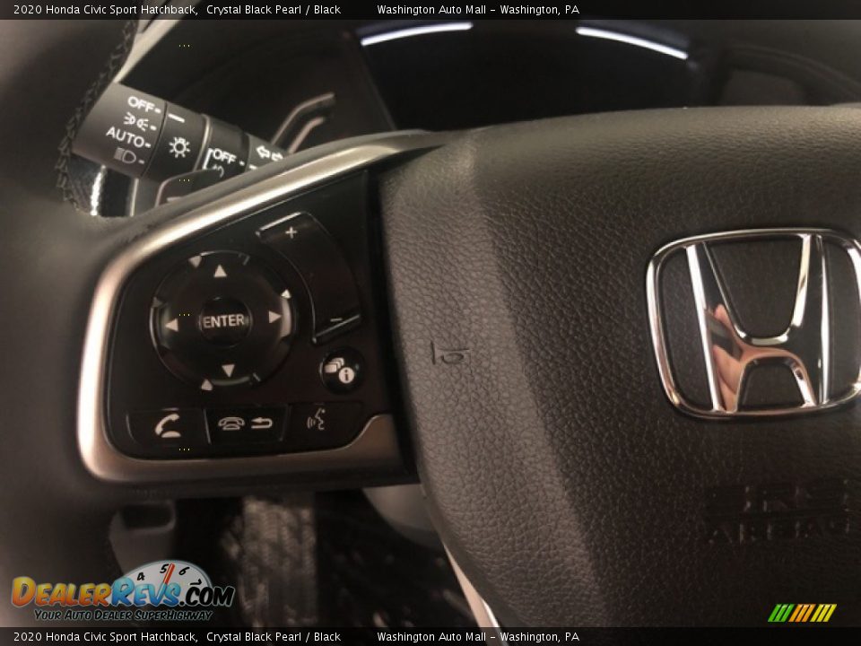 2020 Honda Civic Sport Hatchback Crystal Black Pearl / Black Photo #10