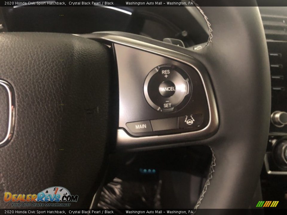 2020 Honda Civic Sport Hatchback Crystal Black Pearl / Black Photo #11