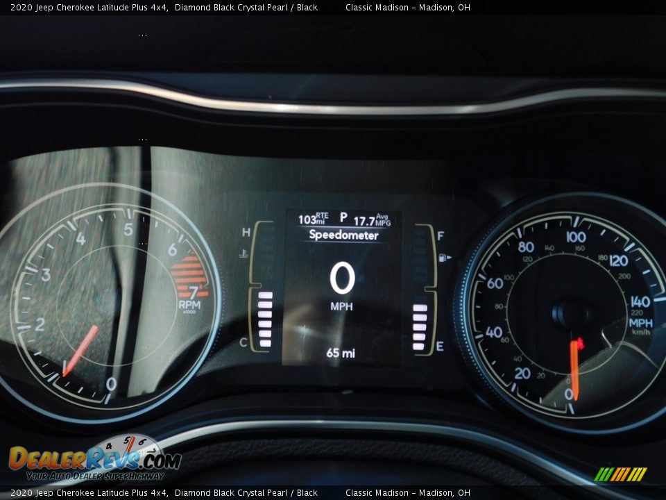 2020 Jeep Cherokee Latitude Plus 4x4 Diamond Black Crystal Pearl / Black Photo #12