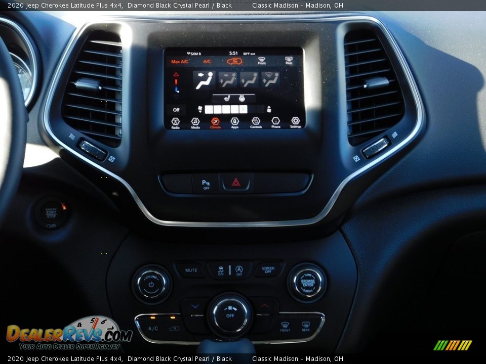 2020 Jeep Cherokee Latitude Plus 4x4 Diamond Black Crystal Pearl / Black Photo #13
