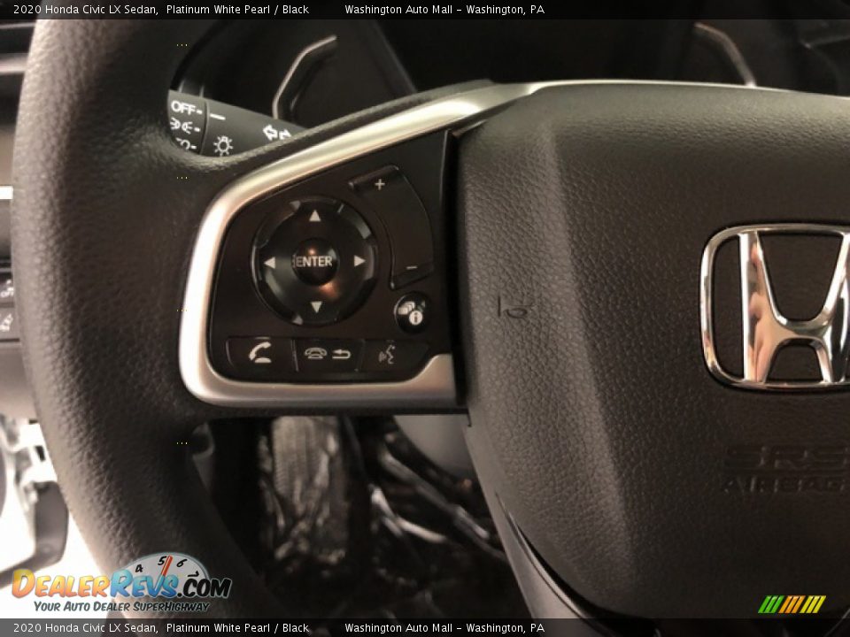 2020 Honda Civic LX Sedan Platinum White Pearl / Black Photo #9