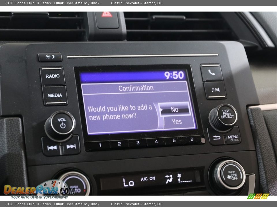 2018 Honda Civic LX Sedan Lunar Silver Metallic / Black Photo #10