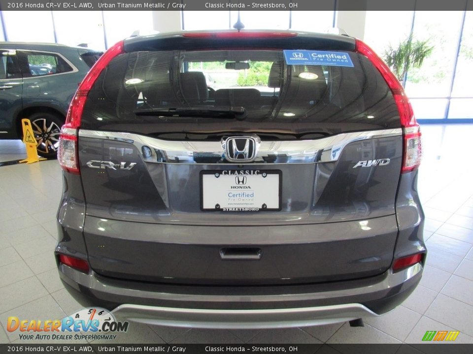 2016 Honda CR-V EX-L AWD Urban Titanium Metallic / Gray Photo #8
