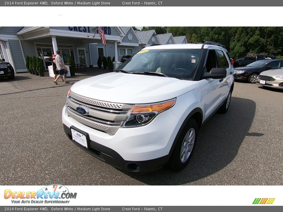 2014 Ford Explorer 4WD Oxford White / Medium Light Stone Photo #3