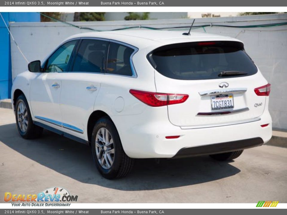 2014 Infiniti QX60 3.5 Moonlight White / Wheat Photo #2