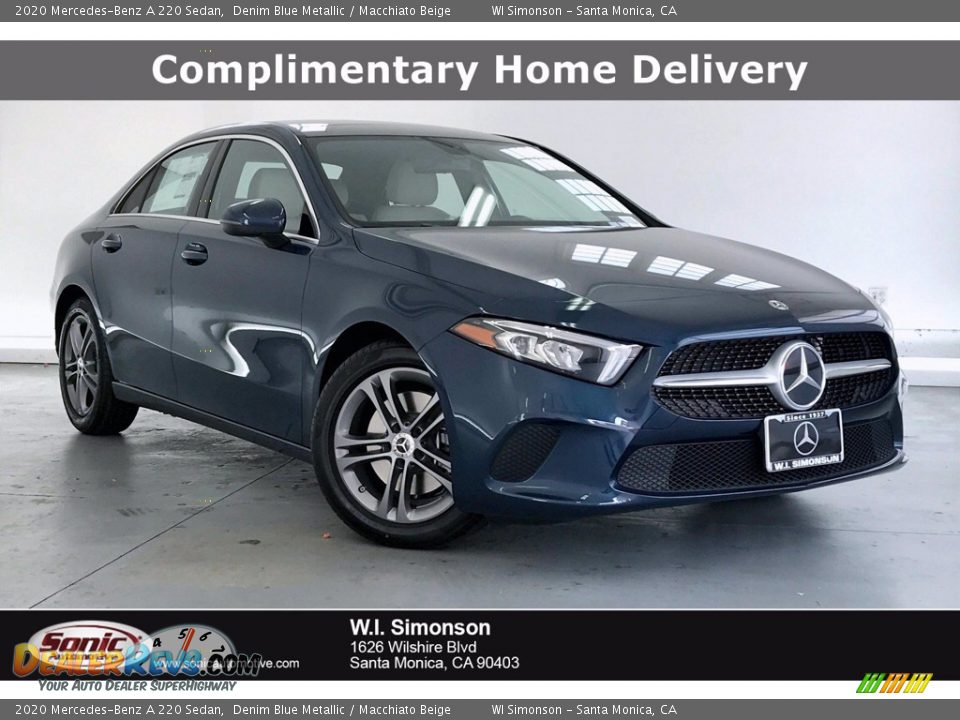 2020 Mercedes-Benz A 220 Sedan Denim Blue Metallic / Macchiato Beige Photo #1