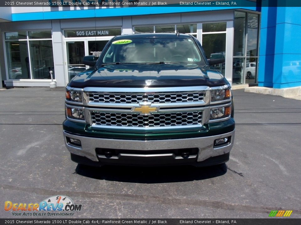 2015 Chevrolet Silverado 1500 LT Double Cab 4x4 Rainforest Green Metallic / Jet Black Photo #2