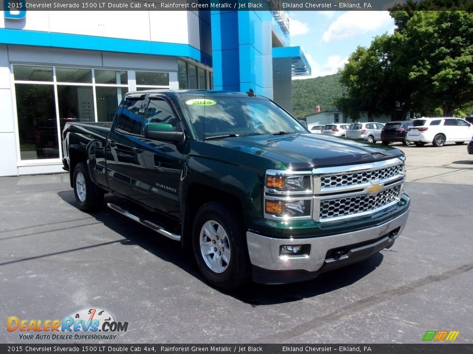 2015 Chevrolet Silverado 1500 LT Double Cab 4x4 Rainforest Green Metallic / Jet Black Photo #3