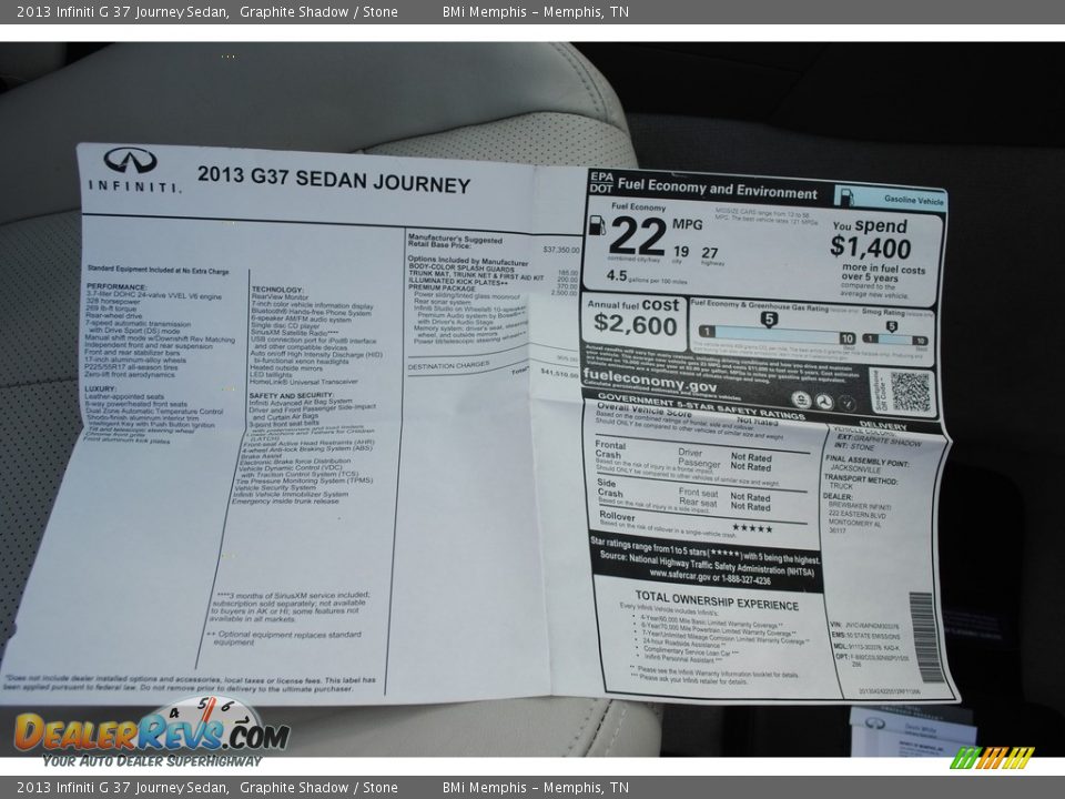 2013 Infiniti G 37 Journey Sedan Graphite Shadow / Stone Photo #30