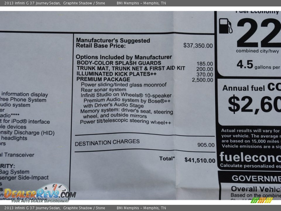 2013 Infiniti G 37 Journey Sedan Graphite Shadow / Stone Photo #31