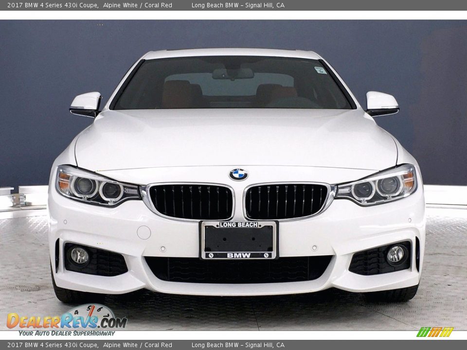 2017 BMW 4 Series 430i Coupe Alpine White / Coral Red Photo #2