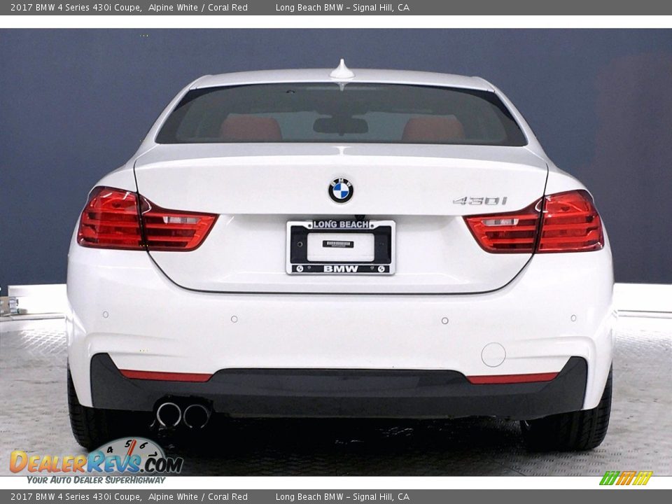 2017 BMW 4 Series 430i Coupe Alpine White / Coral Red Photo #3