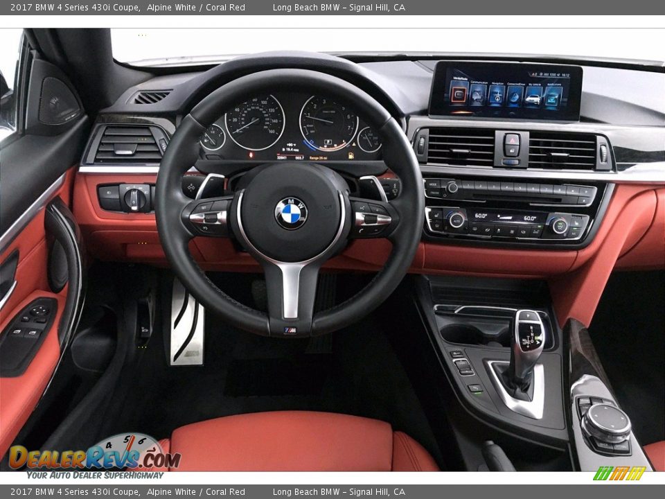 2017 BMW 4 Series 430i Coupe Alpine White / Coral Red Photo #4