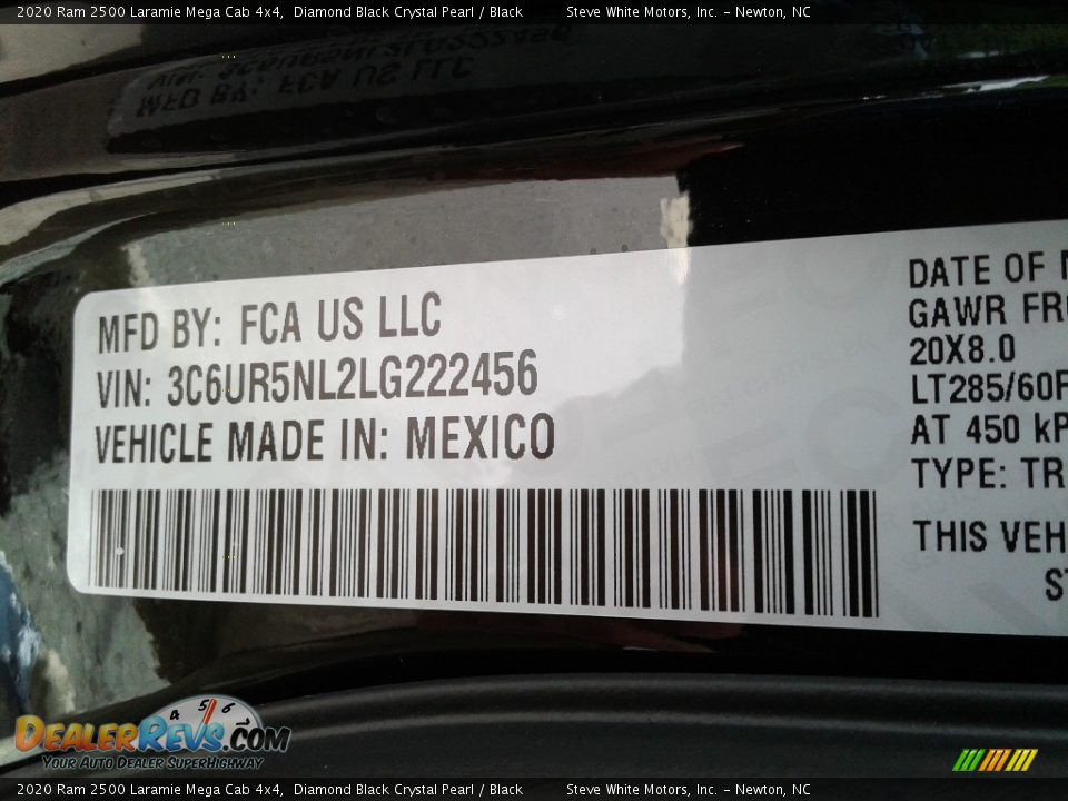 2020 Ram 2500 Laramie Mega Cab 4x4 Diamond Black Crystal Pearl / Black Photo #35
