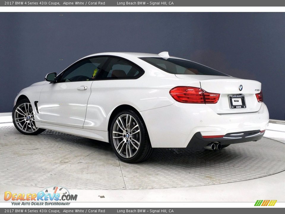2017 BMW 4 Series 430i Coupe Alpine White / Coral Red Photo #10