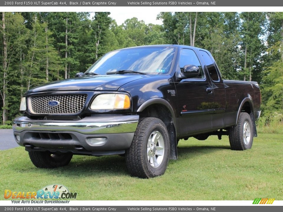 2003 Ford F150 XLT SuperCab 4x4 Black / Dark Graphite Grey Photo #1