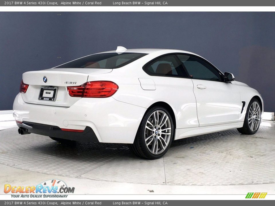 2017 BMW 4 Series 430i Coupe Alpine White / Coral Red Photo #13