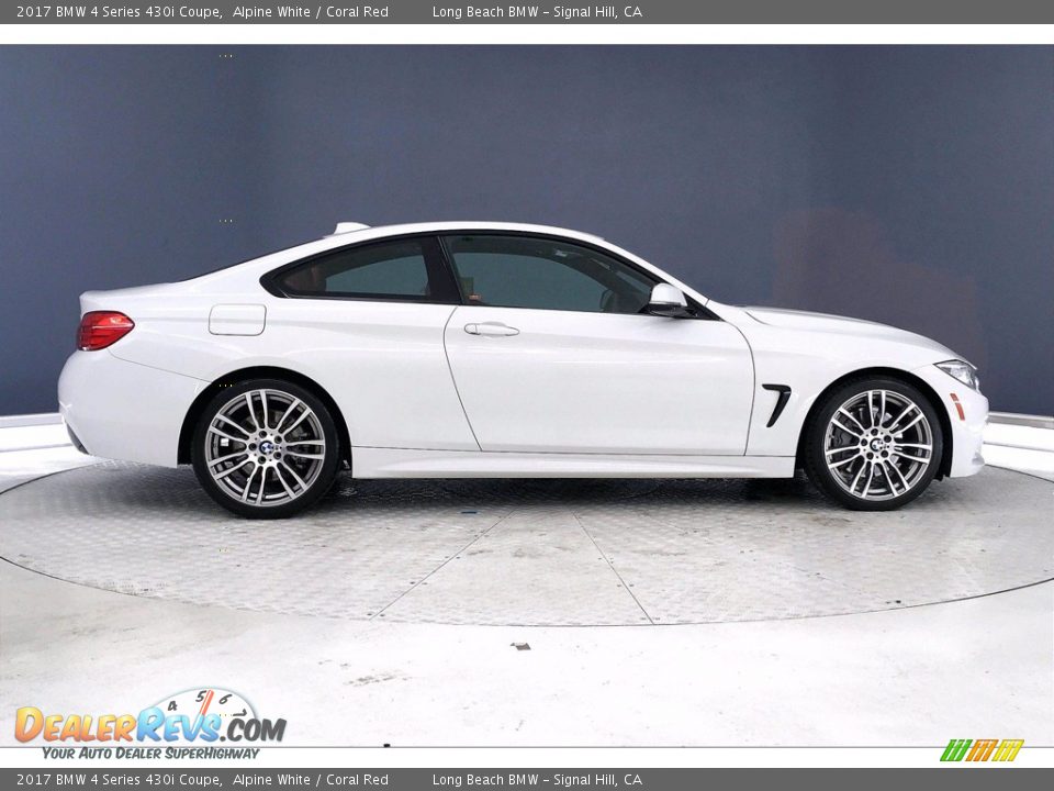 2017 BMW 4 Series 430i Coupe Alpine White / Coral Red Photo #14