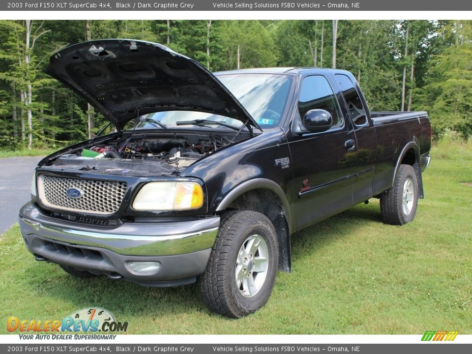 2003 Ford F150 XLT SuperCab 4x4 Black / Dark Graphite Grey Photo #6