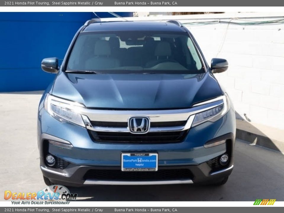 2021 Honda Pilot Touring Steel Sapphire Metallic / Gray Photo #3