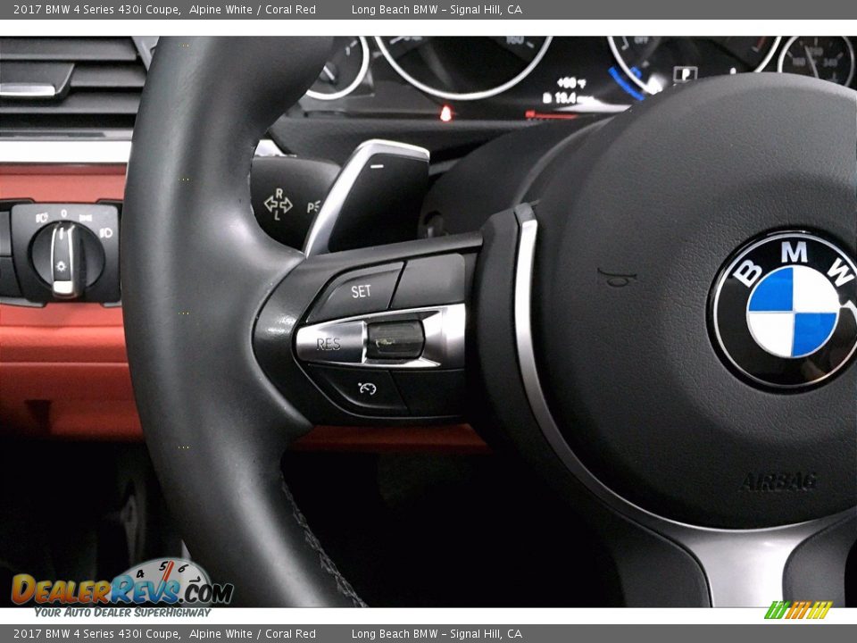 2017 BMW 4 Series 430i Coupe Alpine White / Coral Red Photo #18