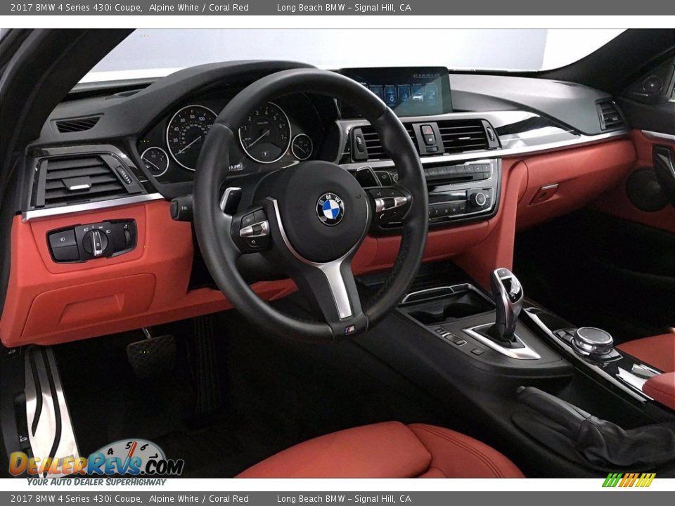 2017 BMW 4 Series 430i Coupe Alpine White / Coral Red Photo #21