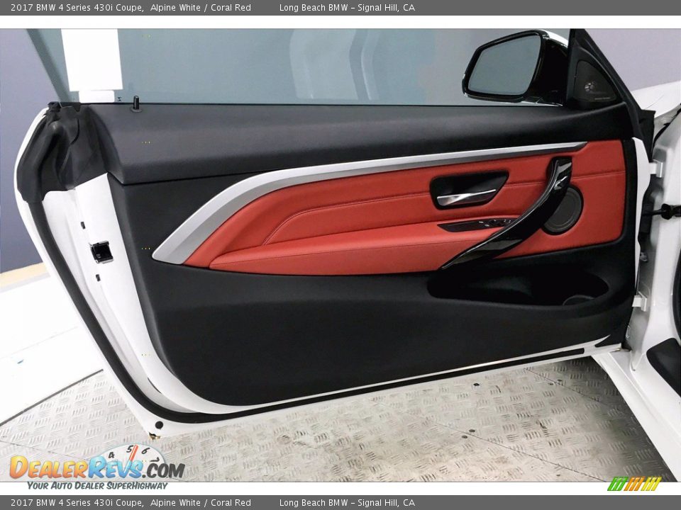2017 BMW 4 Series 430i Coupe Alpine White / Coral Red Photo #23