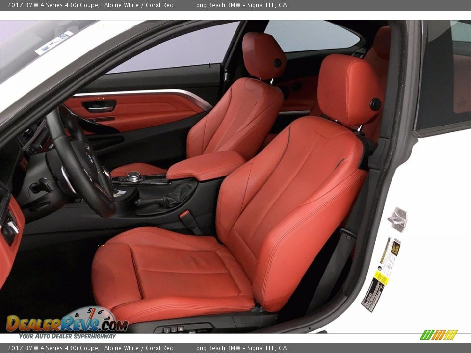 2017 BMW 4 Series 430i Coupe Alpine White / Coral Red Photo #27