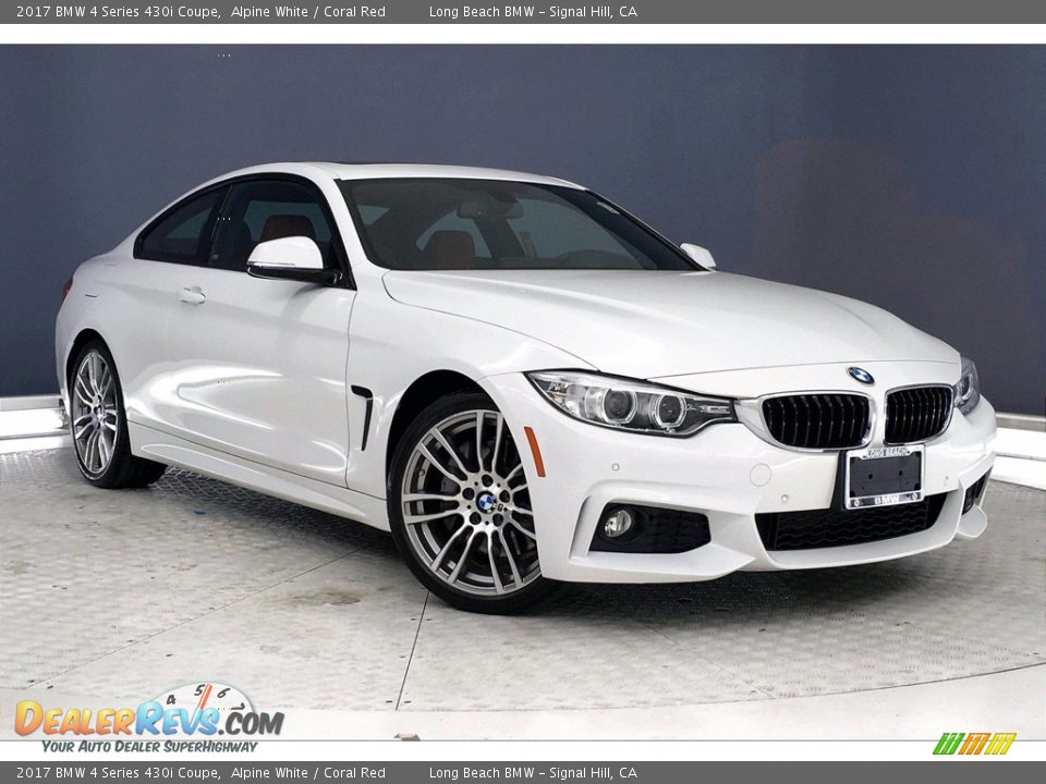 2017 BMW 4 Series 430i Coupe Alpine White / Coral Red Photo #36