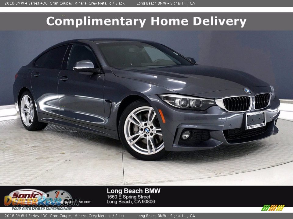 2018 BMW 4 Series 430i Gran Coupe Mineral Grey Metallic / Black Photo #1