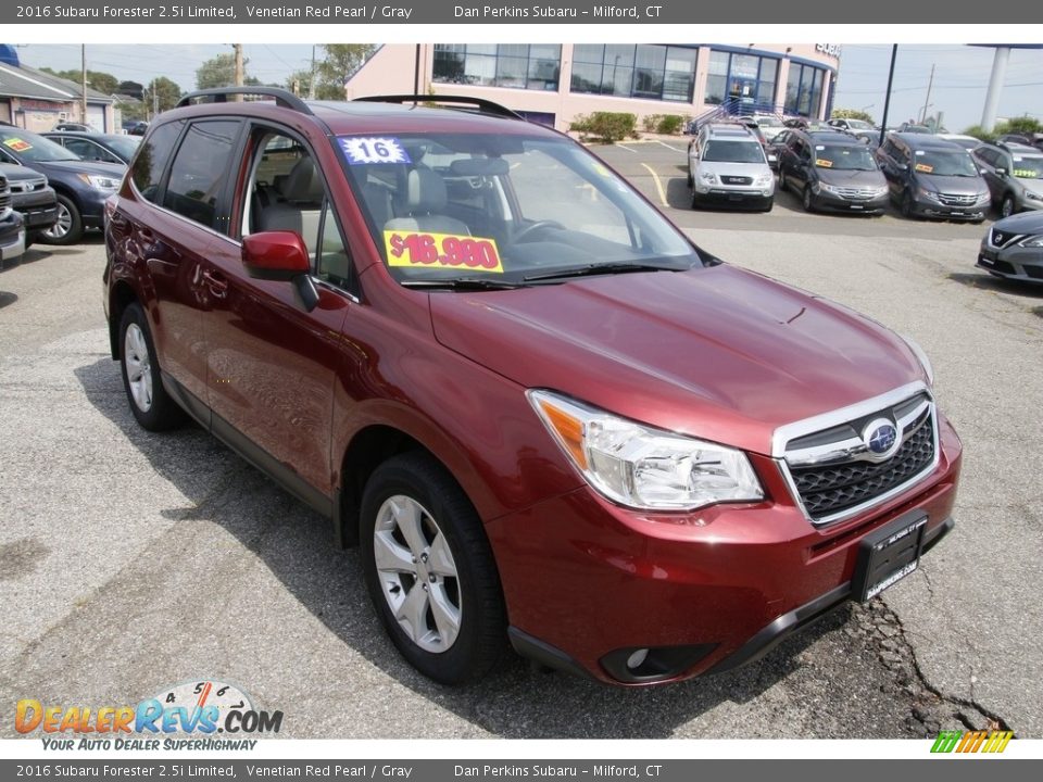2016 Subaru Forester 2.5i Limited Venetian Red Pearl / Gray Photo #3