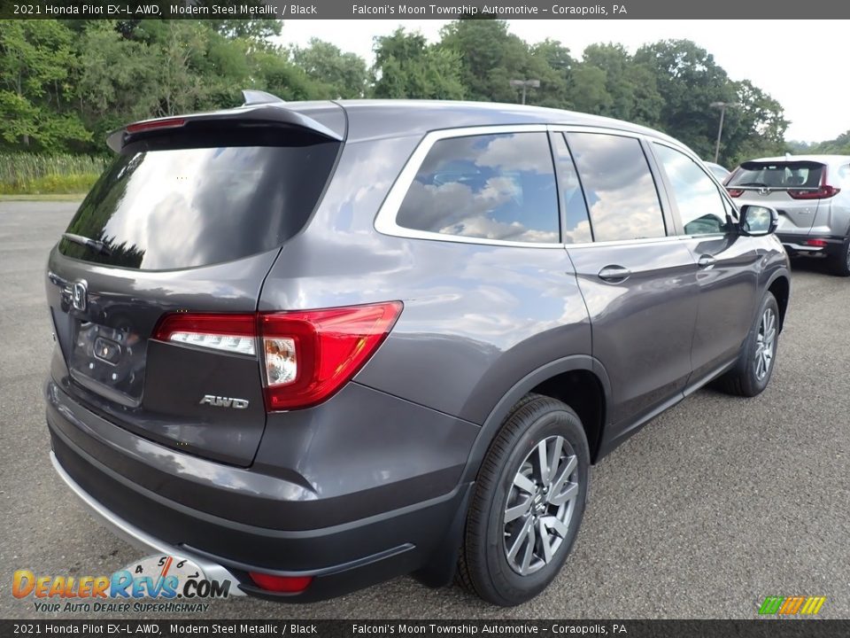 2021 Honda Pilot EX-L AWD Modern Steel Metallic / Black Photo #4