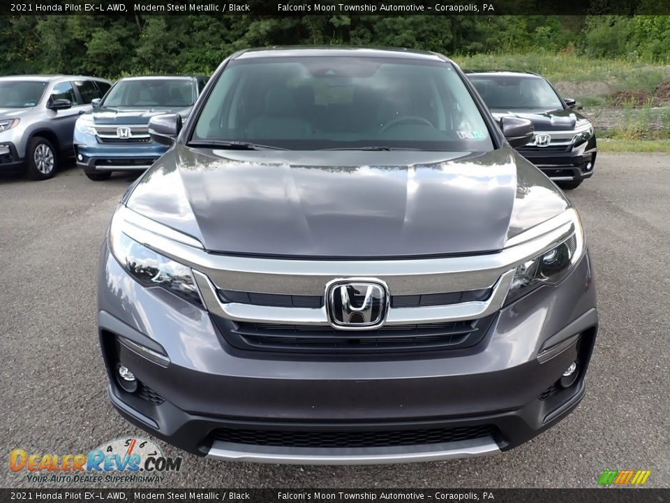 2021 Honda Pilot EX-L AWD Modern Steel Metallic / Black Photo #6