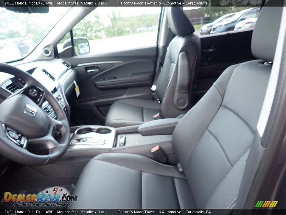 2021 Honda Pilot EX-L AWD Modern Steel Metallic / Black Photo #8