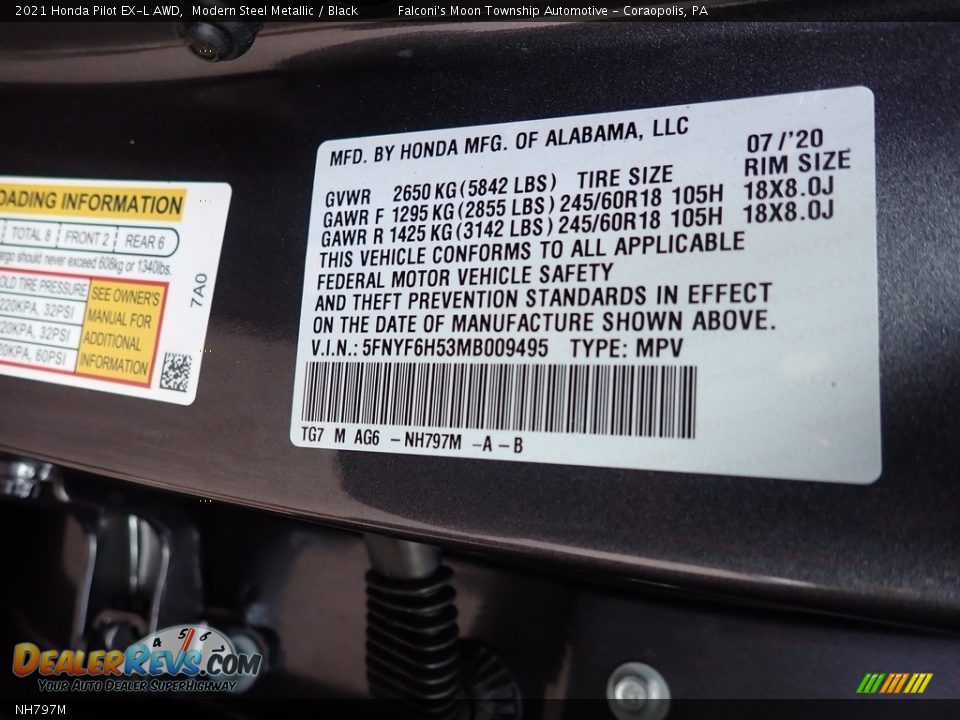 Honda Color Code NH797M Modern Steel Metallic